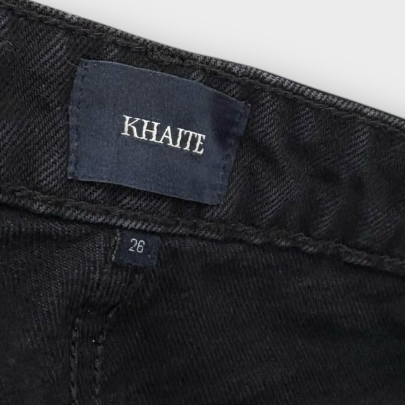 Khaite Abigail High-Rise Straight-Leg Jean in Prescott Black Womwn’s Size 26 - Picture 9 of 10